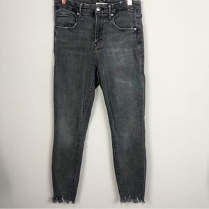 GOOD AMERICAN | Good Legs Crop Black Wash Gray Denim Jeans Women’s Size 8